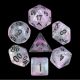 Luminous Ro Chrome Glitter with Black Polyhedral 7 Dice Set