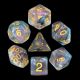 Luminous Shade Glitter with Gold Polyhedral 7 Dice Set