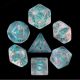 Luminous Winter Walker Glitter with Teal Polyhedral 7 Dice Set