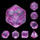 Luminous Pink World Glitter with Pink Polyhedral 7 Dice Set