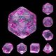 Luminous Pink World Glitter with Pink Polyhedral 7 Dice Set