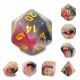 Marble Black Red Jade with Gold Polyhedral 7 Dice Set