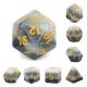 Gradient Grey Layered with Silver Numbers Polyhedral 7 Dice Set