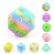 Harmony Source Pastel Assorted Colors with Silver Polyhedral 8 Die Set