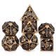 Hollow Metal Copper Dragons Dice Polyhedral Set (7)