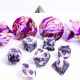 Blend Polyhedral Mini Black White with Purple Numbers 7-Die Set