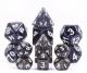 Translucent Polyhedral Mini Black GLITTER with White Numbers7-Die Set
