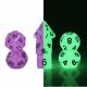 Glow in Dark Polyhedral Mini Purple with Black Numbers7-Die Set