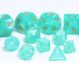Translucent Polyhedral Mini TEAL GLITTER with Silver Numbers7-Die Set