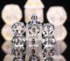 Transparent Polyhedral Mini Clear with Black Numbers7-Die Set