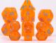 Transparent Polyhedral Mini Orange with Silver Numbers7-Die Set