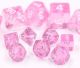 Transparent Polyhedral Mini Pink with Silver Numbers7-Die Set