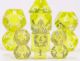 Transparent Polyhedral Mini Yellow with Silver Numbers7-Die Set
