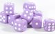 Opaque: 16mm D6 Lavender with White Pips (12)