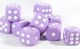 Opaque: 16mm D6 Lavender with White Pips (12)