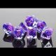 Purple Skull Clear with Black Polyhedral 7 Dice Set