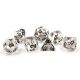 Stone Skull Clear with Black Polyhedral 7 Dice Set