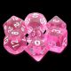 Translucent Pink Magenta Polyhedral with white numbers Dice (7)