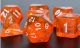 Transparent Orange With White numbers Polyhedral Dice Set (7)