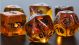 Transparent AMBER With Black numbers Polyhedral Dice Set (7)