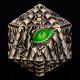 35mm Titan Solid Metal d20 Dragon Scale Green Eye Bronze with Black Number