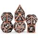 Hollow Jumbo 25mm Copper Skulls with White Numbers Dice Polyhedral Set (7)