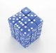 12mm Square Opaque Blue with White d6 Dice Set (36)