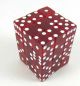 12mm d6 Transparent Square Red with White Pips Dice (36)