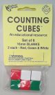 Counting Cubes 16mm Blank (6) d6 dice Red, White, Green