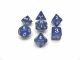 7pc Glitter Ployhedral Blue with White Numbers Dice Set