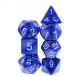 Pearl Navy Blue with White Numbers Polyhedral 7 Dice Set