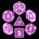 Translucent Polyhedral Orchid Purple with white 7-Die Set