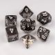 Translucent Polyhedral Smoke with white 7-Die Set GRAY GEMS