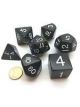 Jumbo Polyhedral Black with White Numbers Opaque Dice Set (7)