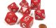 OPAQUE  JUMBO POLYHEDRAL RED WITH WHITE NUMBERS DICE SET (7)