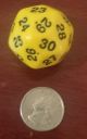 d30 Die Yellow with Black Numbers