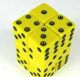 16mm Square Opaque Yellow with Black Pips (12)