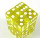 16mm d6 Transparent Square Dice Yellow with White Pips (12)