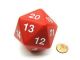 55mm JUMBO d20 Red with White Numbers Countdown Die