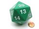 55mm JUMBO D20 Green with White Numbers Countdown Die