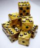 16mm d6 Olympic Gold with Black Pips Dice Set (12)