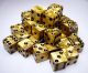 12mm d6 Olympic Gold with Black Pips Dice Set (36)