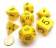 Jumbo 7 Die Polyhedral Set Yellow with Black Numbers (7)