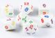 White Polyhedral Rainbow Number Dice Set (7)