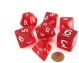 TRANSPARENT Red WITH WHITE NUMBERS JUMBO POLYHEDRAL DICE SET (7)