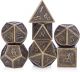 Ancient Brass Metal Polyhedral Dice Set (7)