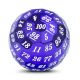 100 sided d100 Purple Die with White Numbers Metal