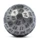 100 sided d100 Iron Die with Black Numbers Metal