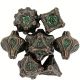 Green 7pcs Tree Stump Root Metal Dice Set