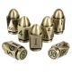 Metal Bullet Dice Brass 7pc